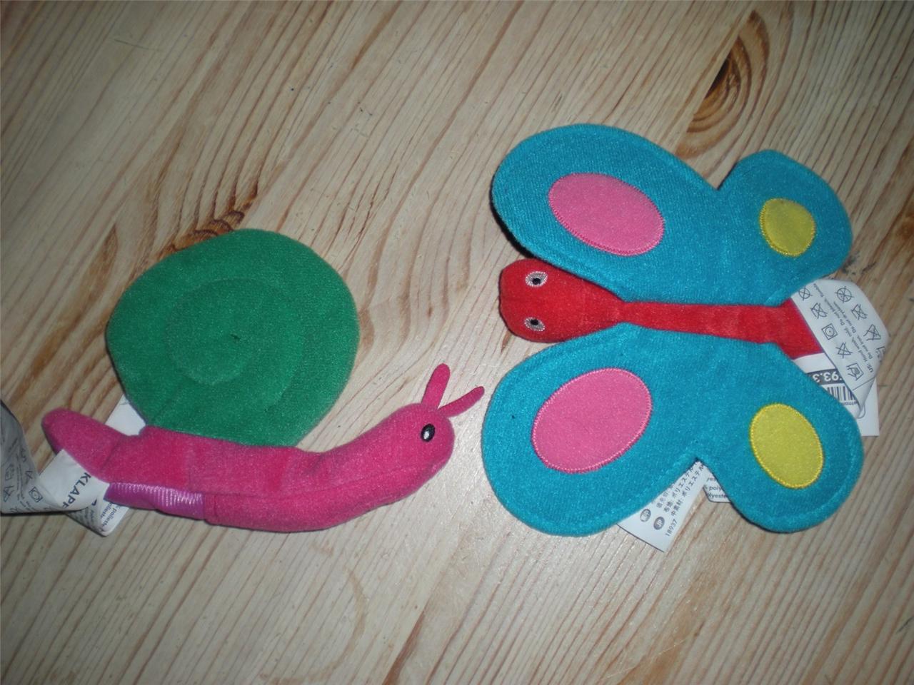 IKEA large luxury FINGER PUPPET snail or butterfly fab 4 party bags! NEW