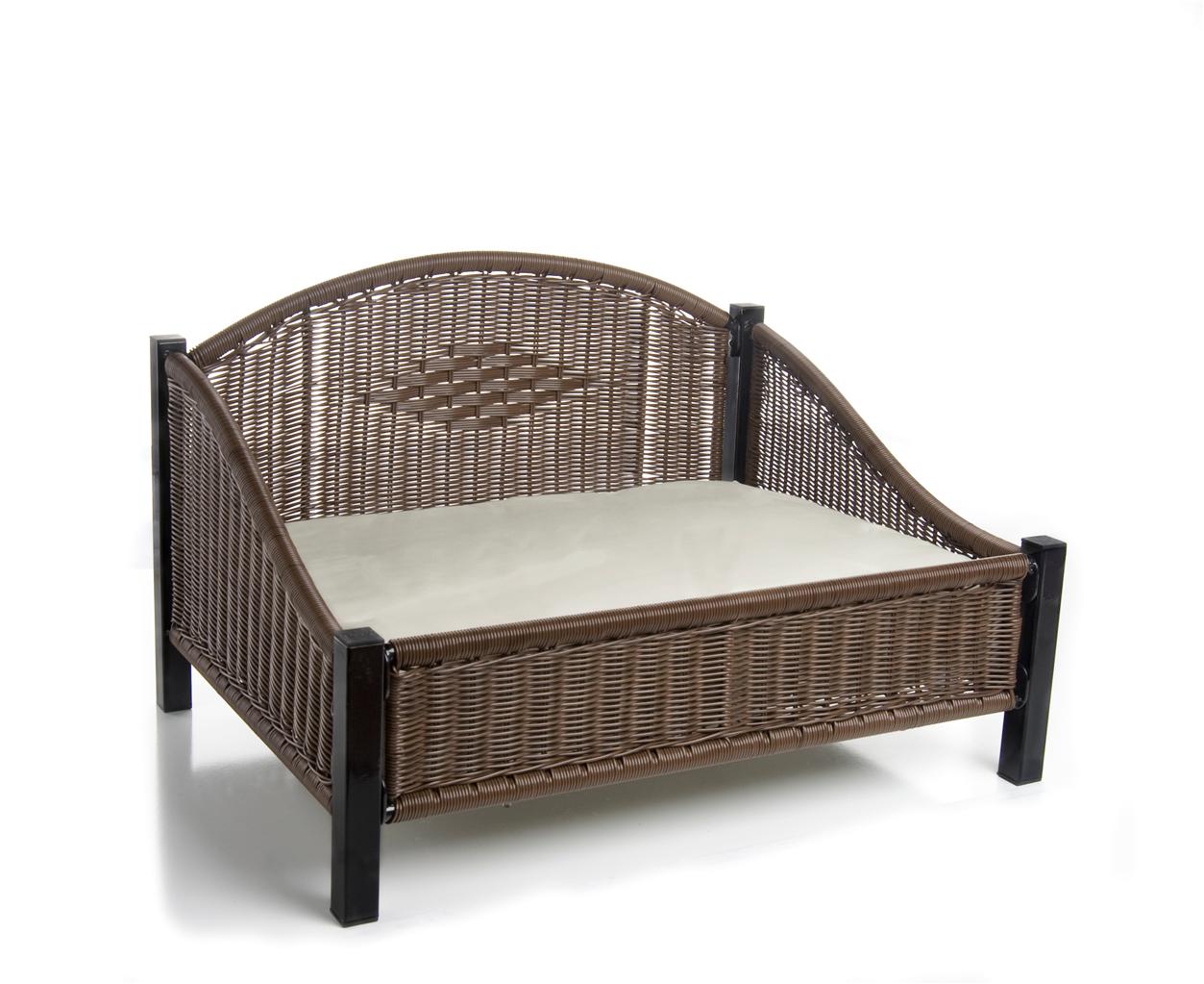 Wicker Dog Bed with Easy Clean Pet Cushion Soft Pillow eBay