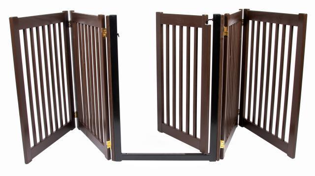 Wood-Walk-thru-door-DOG-GATE-expand-to-9-ft-extra-long-fence-zig-zag ...