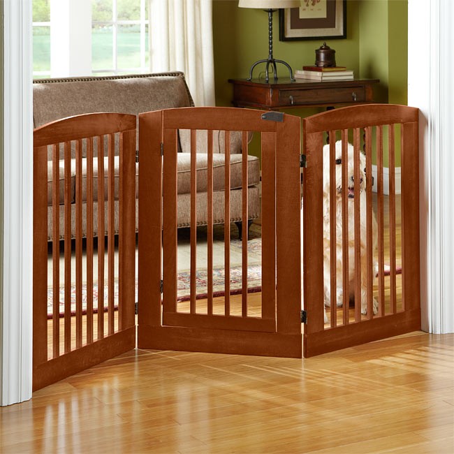 DOG GATE walk thru door Wood EXPANDABLE freestanding adjustable barrier