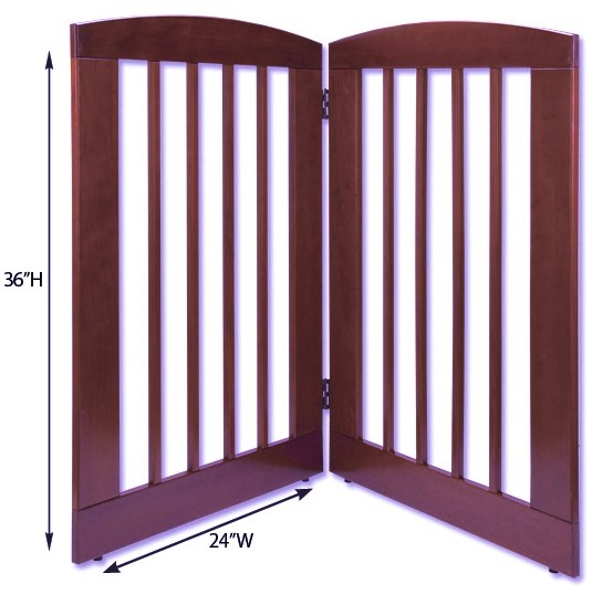 DOG GATE Wood freestanding adjustable doorway barrier pet 24" or 36