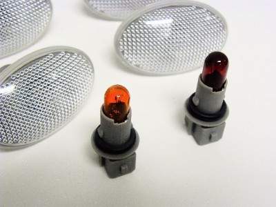 1999-2010 FORD F350 SIDE FENDER DUALLY BED MARKER LIGHTS CLEAR RED