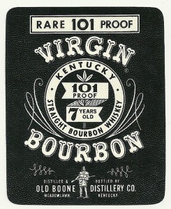 Virgin Kentucky Bourbon Whiskey Label Old Boone Distillery Co ...