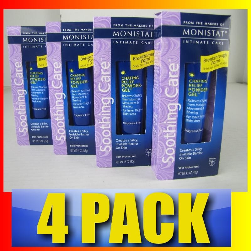 4 Pack New Monistat Soothing Care Anti Chafing Relief PowderGel 1.5 OZ