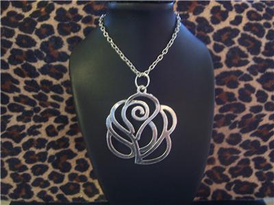 Antique Rose Jewelry on Antique Silver Rose Necklace     Vintage   Kitsch     Ebay