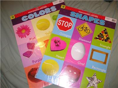 NEW COLORS SHAPES Poster Set : Teacher Preschool Pre-K
