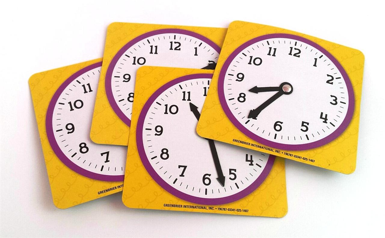 Mini Clocks LOT 4 Telling Time Hours Minutes Math Teacher Preschool New U CHOOSE