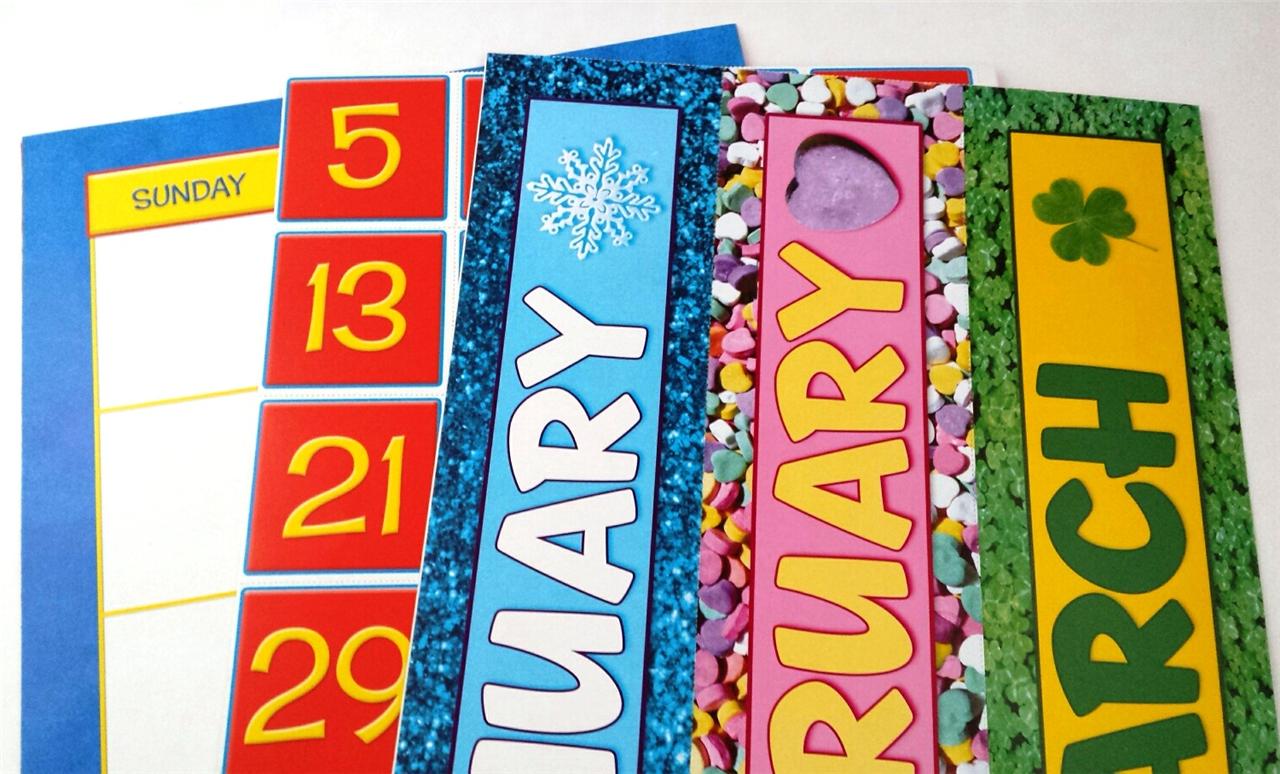 Calendar Set, Bulletin Board Monthly Headers Dates Holidays Teacher U