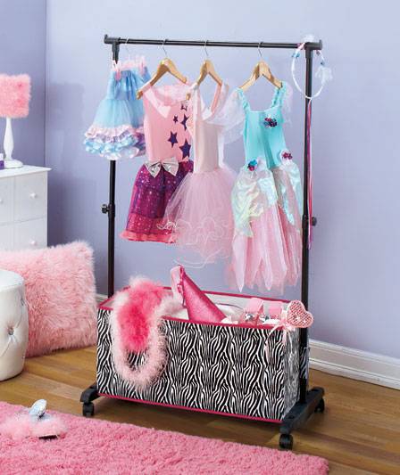 new-girls-rolling-clothes-rack-w-storage-bins-dress-up-costumes-peace