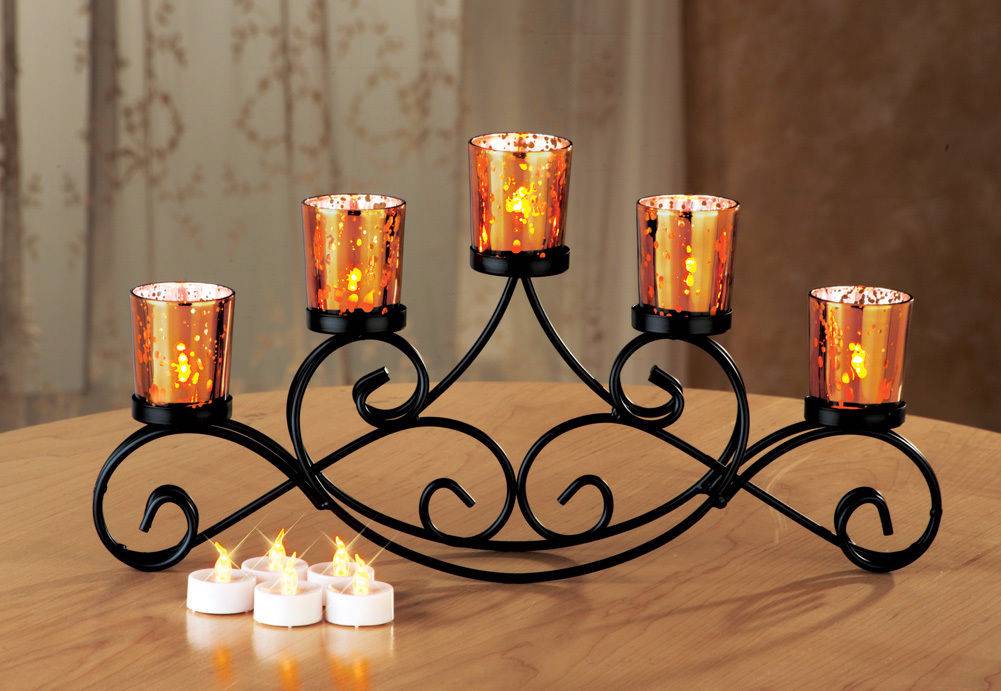 scrolling iron mercury glass led votive candle holder scrolling iron mercury glass led votive candle holder