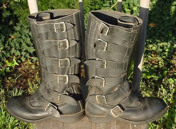 1970s VINTAGE LEATHER MOTORCYCLE RIDING BOOTS-MAD MAX ...