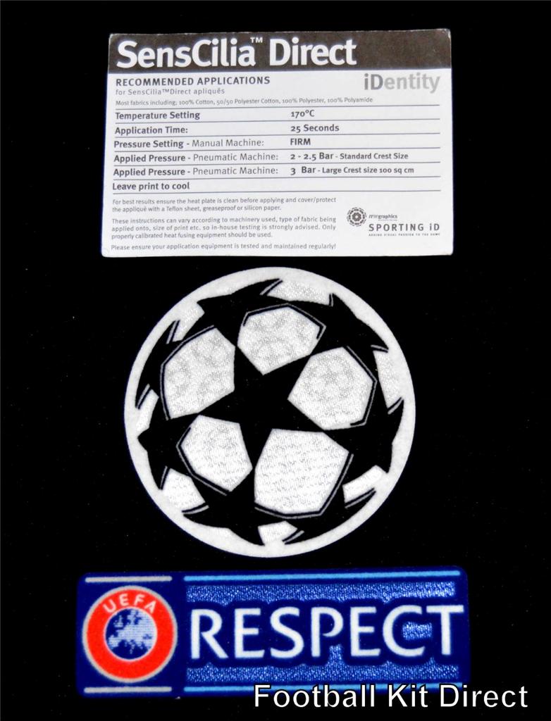 Official Uefa Champions League Starball + Respect Football Shirt Patch