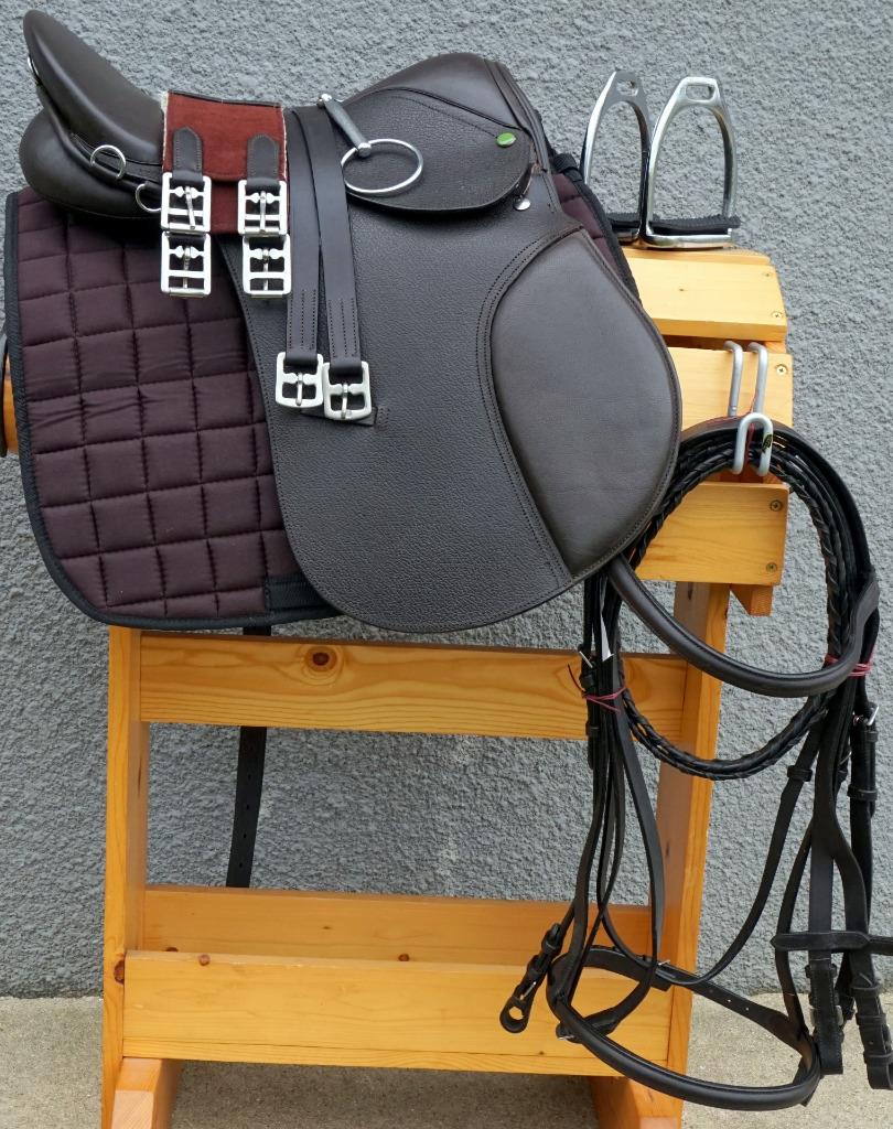 17" BLACK BROWN All Purpose Draft XL horse English EVENT JUMP Leather