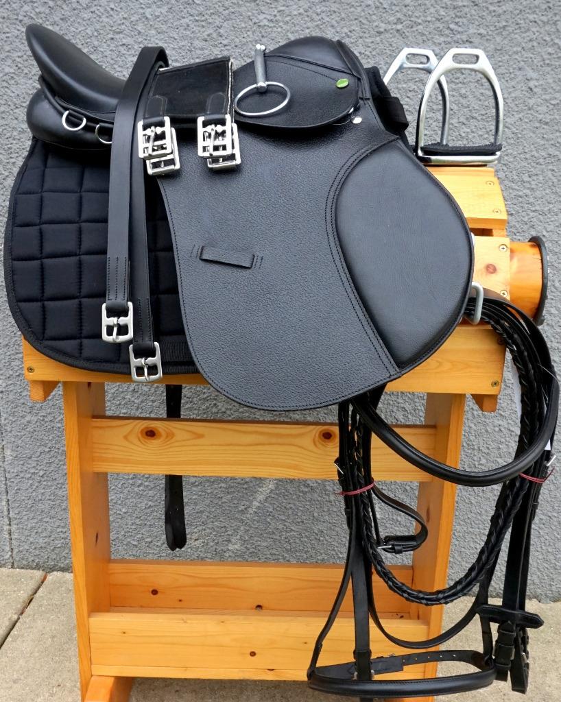 17" BLACK BROWN All Purpose Draft XL horse English EVENT JUMP Leather