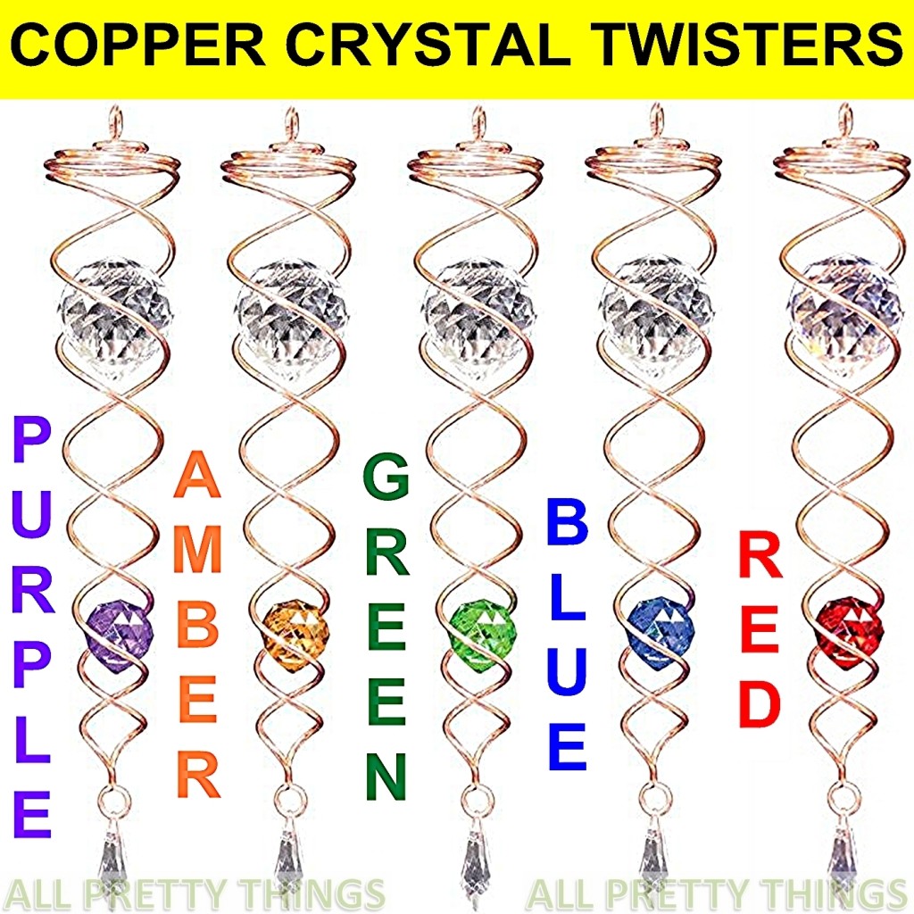 to Choose from Copper 34cm Crystal Twister Iron Stop Wind Spinner