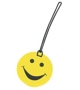 Neon Yellow Smiley Luggage Tag backpack gym bag