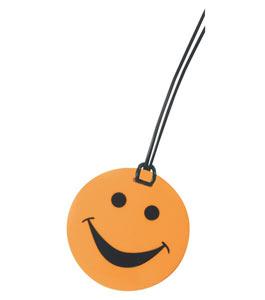 Neon Orange Smiley Luggage Tag backpack gym bag