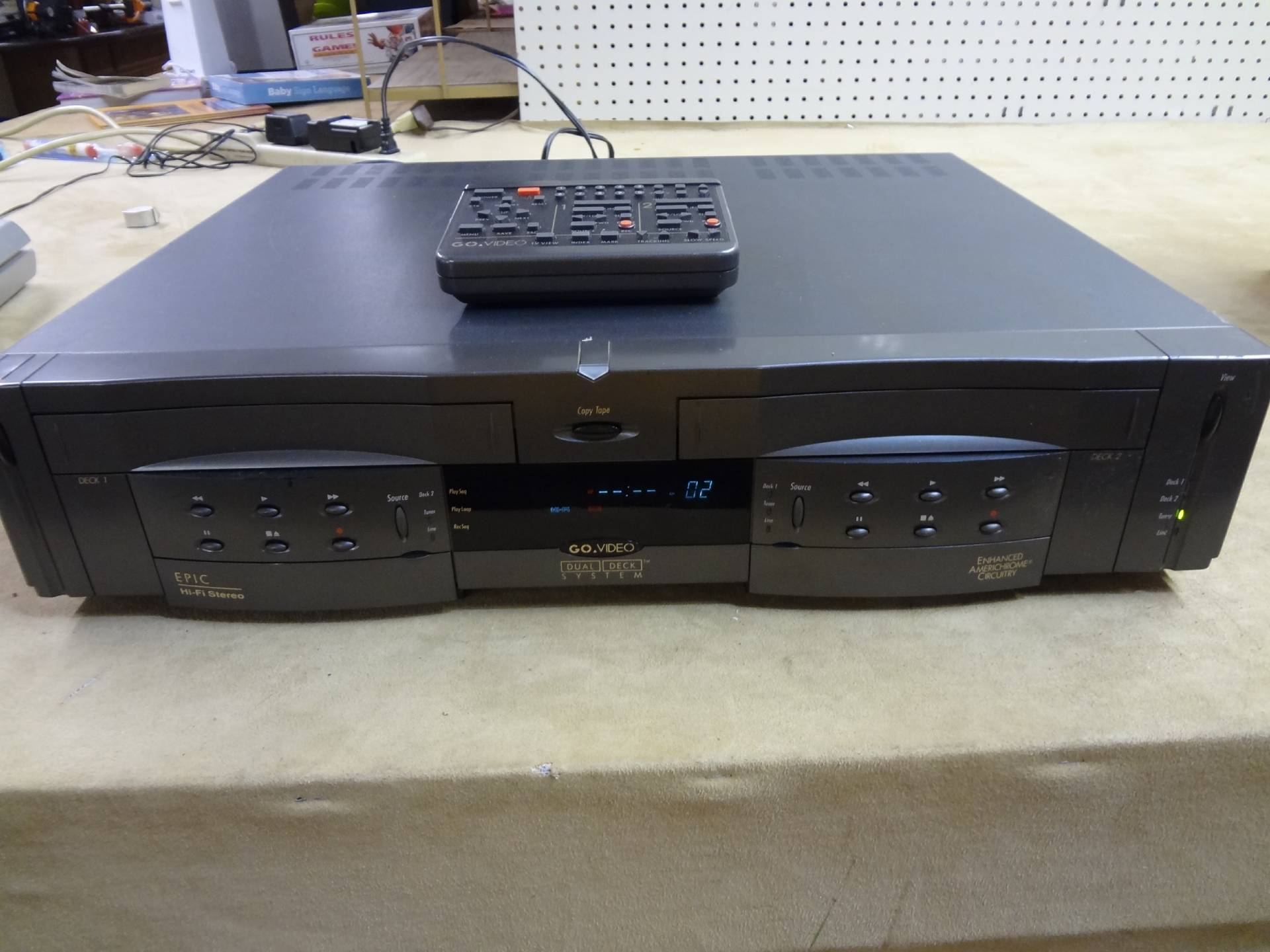 Go Video Dual Deck VCR Recorder Player Copier Encore Copy GV3060 VHS