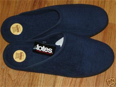totes on Details slip about  Totes NAVY Sturdy Isotoner Men's isotoner Sole slippers Slippers for men