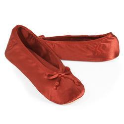 red satin ballet flats