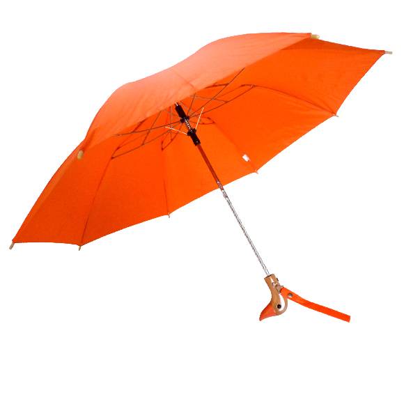 Auto Open Wooden DUCK Handle 18" Folding Umbrella 44" Arc 10 Colors