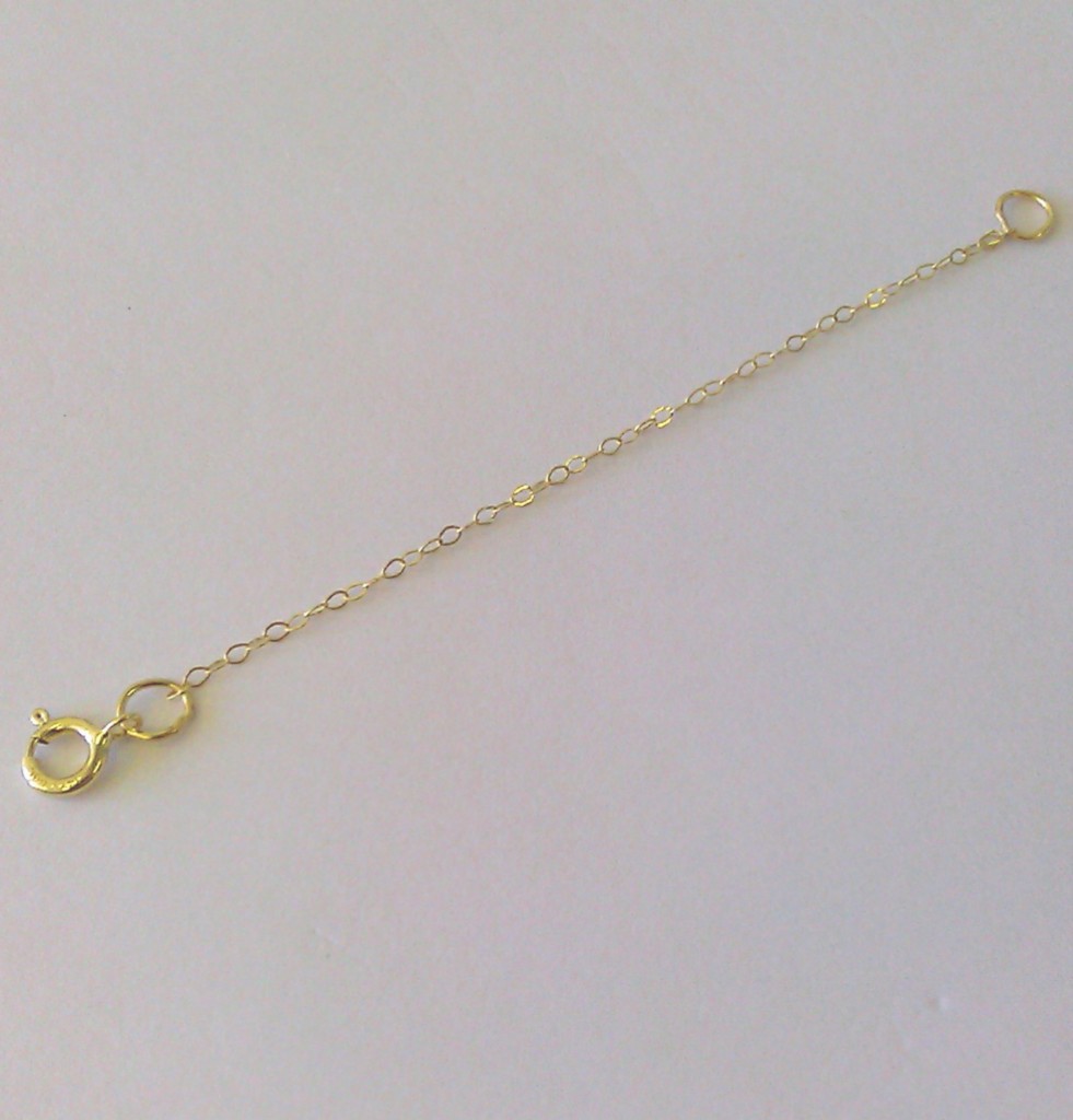 10K Solid Yellow Gold Cable Link Dainty Chain Necklace EXTENDER 2.5