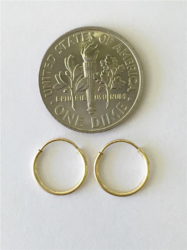 14K 10mm 12mm 16mm 20mm 25mm Yellow Gold Hoops Endless Hoop Earrings