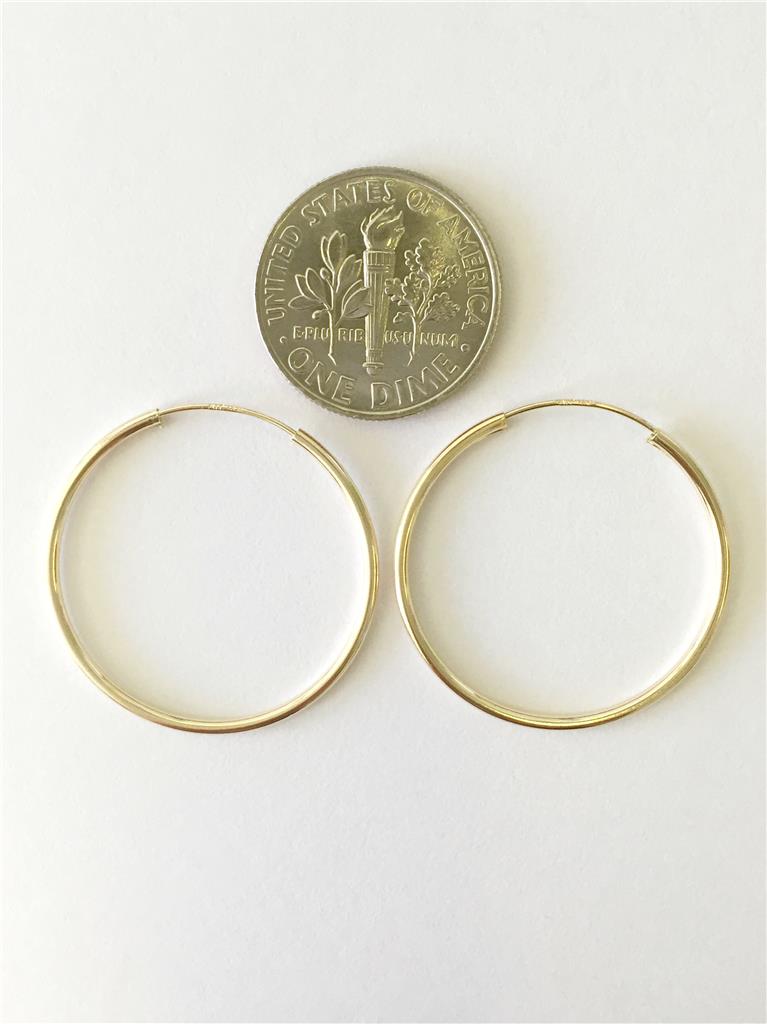 14K 10mm 12mm 16mm 20mm 25mm Yellow Gold Hoops Endless Hoop Earrings eBay
