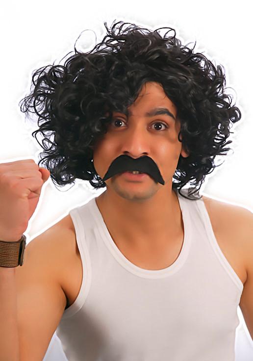 Mens Cosplay 118 118 design Wig + Moustache Hair Curly Afro wig Fancy Dress
