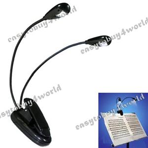 stand in music Black Super 2 Dual Arm LED Music Stand Light Lamp NEW pic