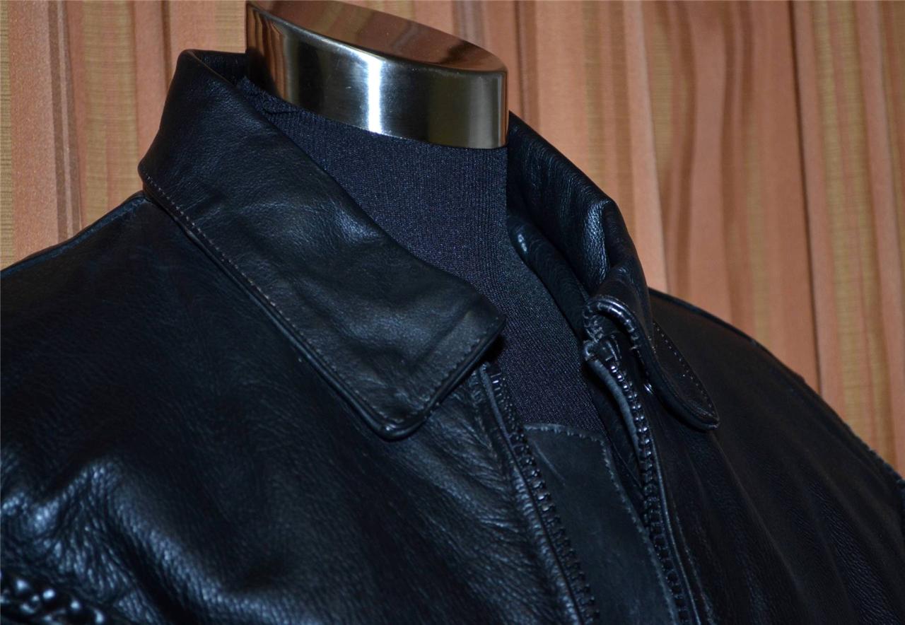 UNIK BLACK FRINGE LEATHER FULL ZIP MOTORCYCLE RIDING JACKET LADIES