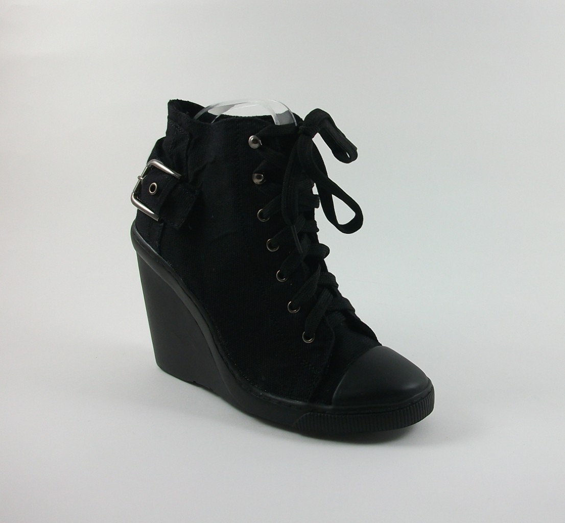 NEXT2NOWT Lace Up Buckled Wedge Boots - Various Sizes