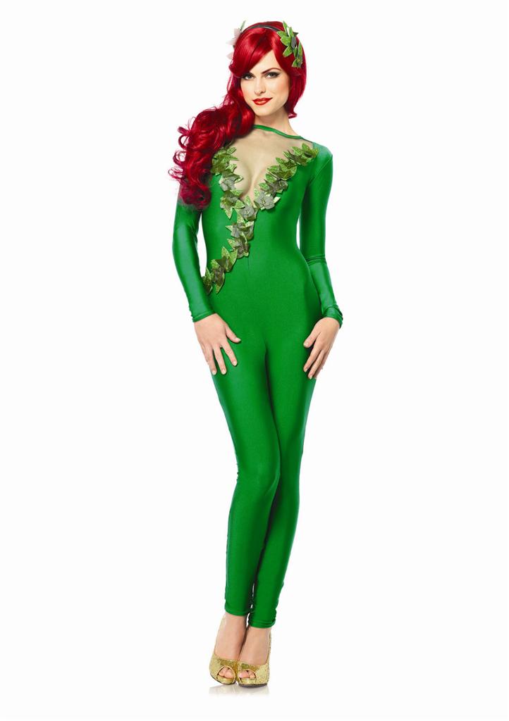 Sexy Batman Poison Ivy Girl Green Jumpsuit Outfit Adult Halloween 6045 Hot Sex Picture 