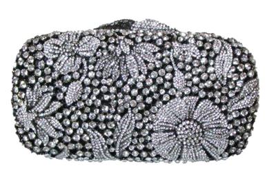 black jewelled clutch bag