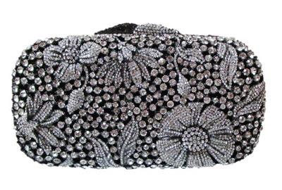 black jewelled clutch bag