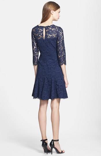 eliza j scalloped edge lace gown
