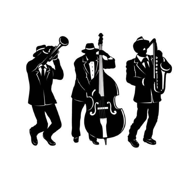 JAZZ MUSICIAN SILHOUETTE CUTOUTS PARTY DECORATIONS 3 DESIGNS