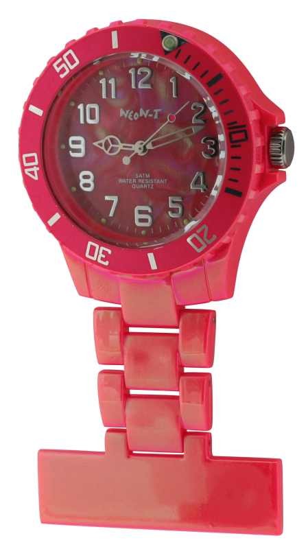 Orologio Fob Infermieri Neon. Rosa, magenta, giallo, verde e bianco resistente all'acqua - Foto 2 di 6