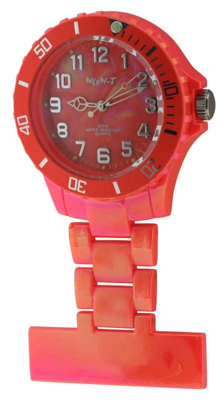 Orologio Fob Infermieri Neon. Rosa, magenta, giallo, verde e bianco resistente all'acqua - Foto 3 di 6