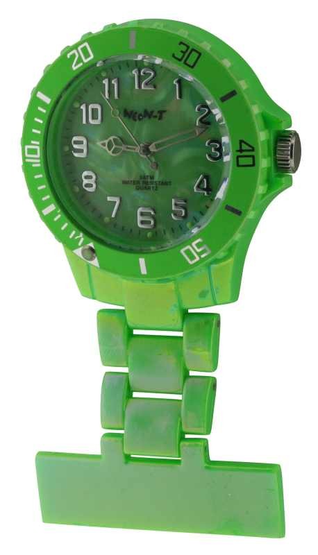 Orologio Fob Infermieri Neon. Rosa, magenta, giallo, verde e bianco resistente all'acqua - Foto 5 di 6