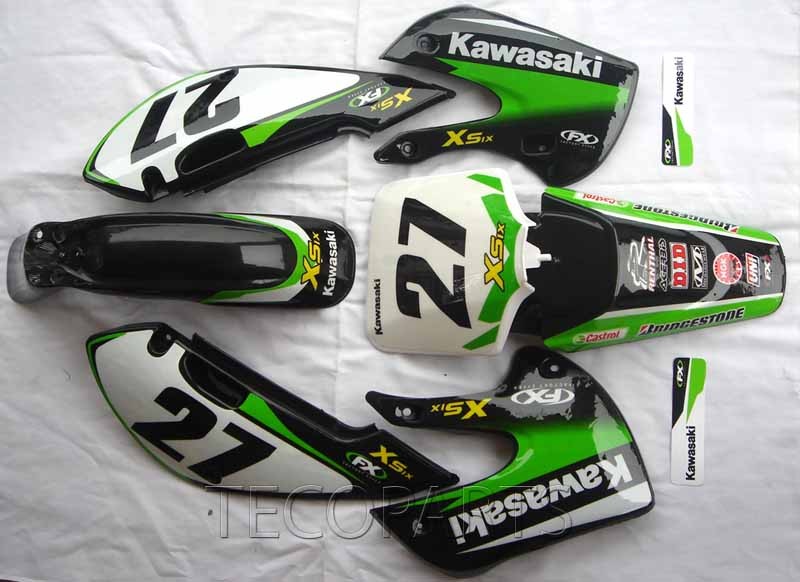 Full plastic KAWASAKI DECALS for KLX 110 KX65 pit bike eBay