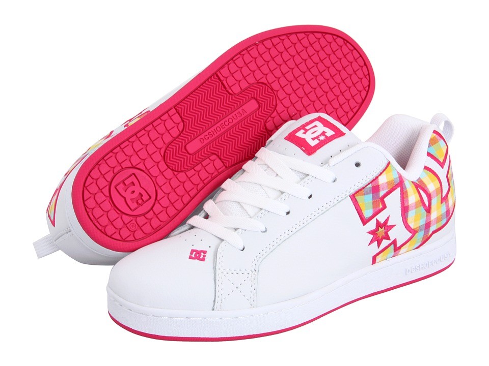 New Womens DC COURT GRAFFIK Skate Shoes Sneakers 7 7 5 8 9 10 Wt Pink
