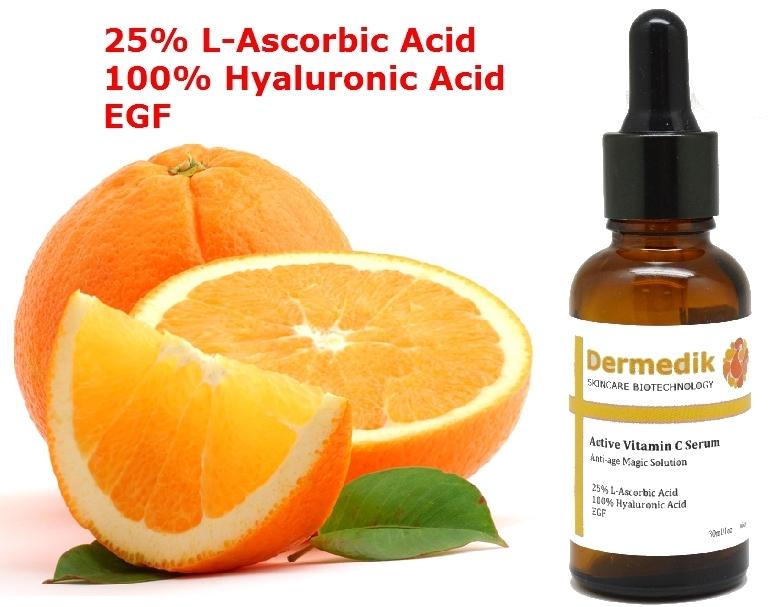 25 VITAMIN C LASCORBIC ACID + 100 HYALURONIC ACID + EGF SERUM COLLAGEN BOOST
