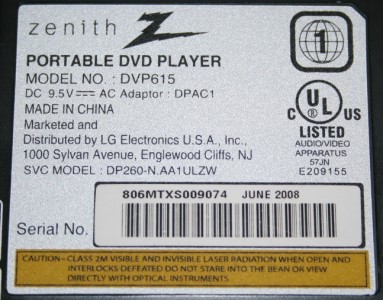 zenith dvp615 manual