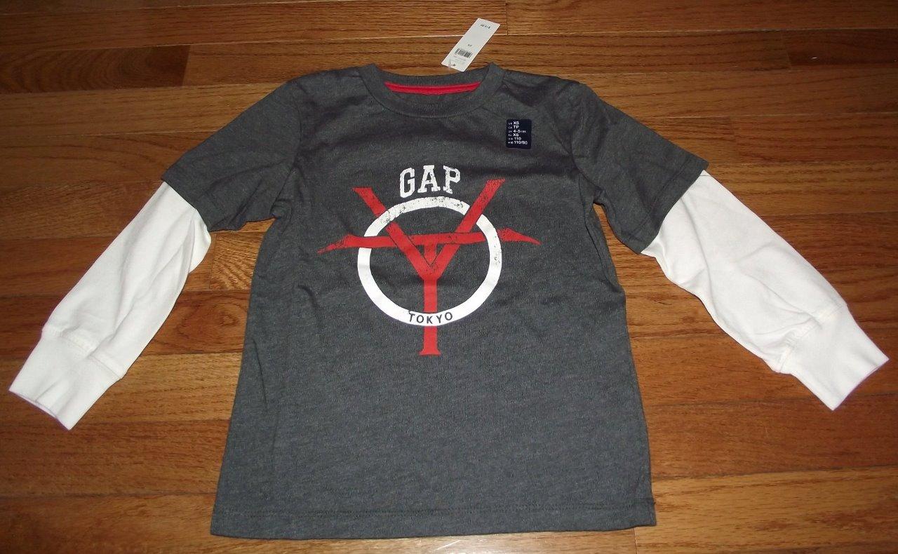 NEW NWT GAP GapKids Boys Distressed City Logo T-Shirt Layered Look 7-Styles *N9 - Picture 7 of 8