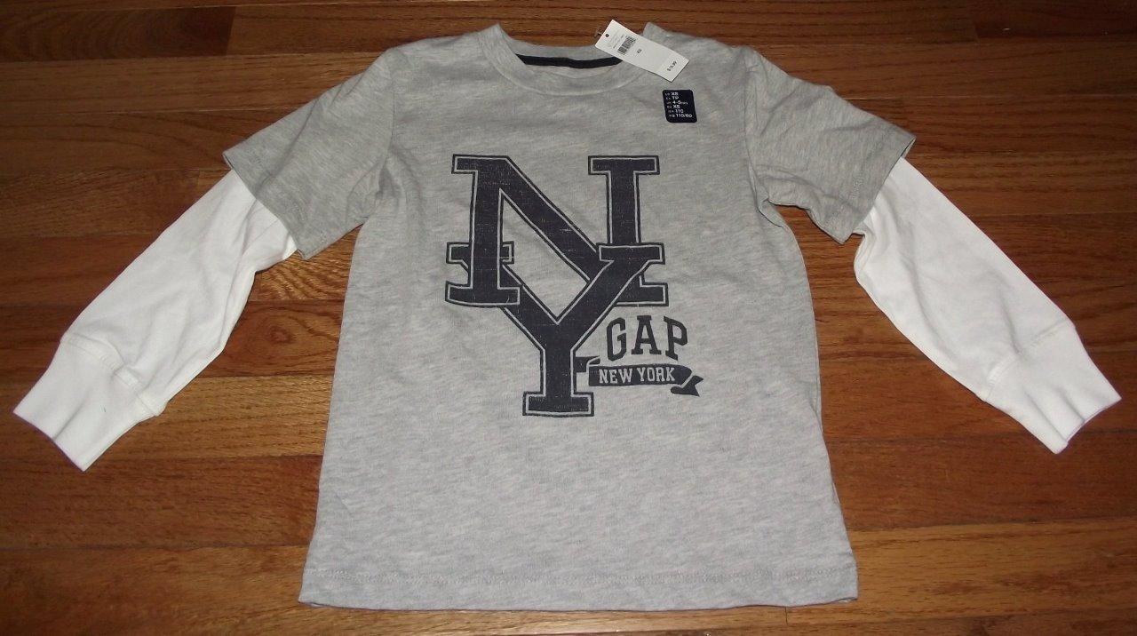 NEW NWT GAP GapKids Boys Distressed City Logo T-Shirt Layered Look 7-Styles *N9 - Picture 2 of 8
