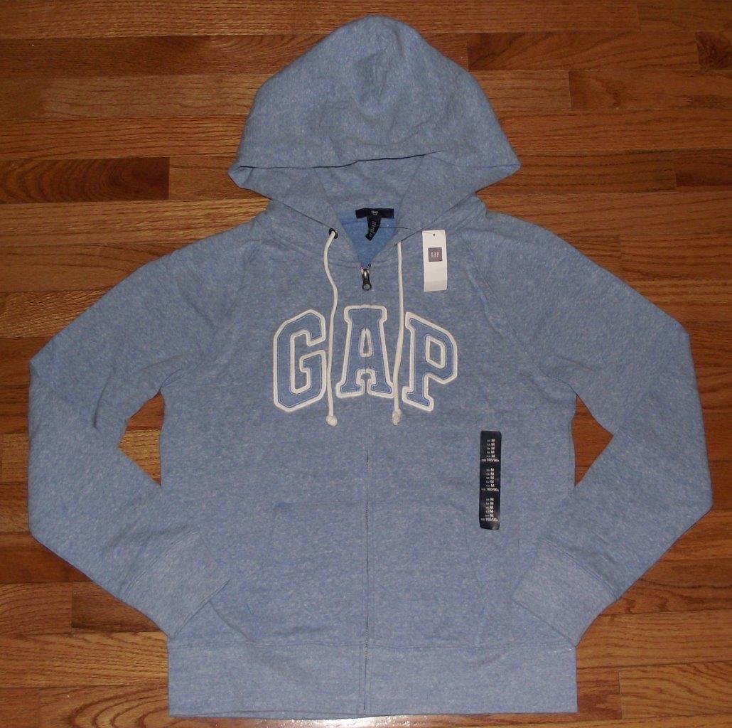 NEW NWT Womens GAP Logo Front Zipper Hooded Sweatshirt Hoodie Mint