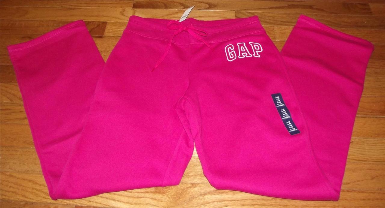 NEW Womens GAP LOGO Sweat Pants Lounge Fleece Sweatpants 4 Colors ALL SIZES