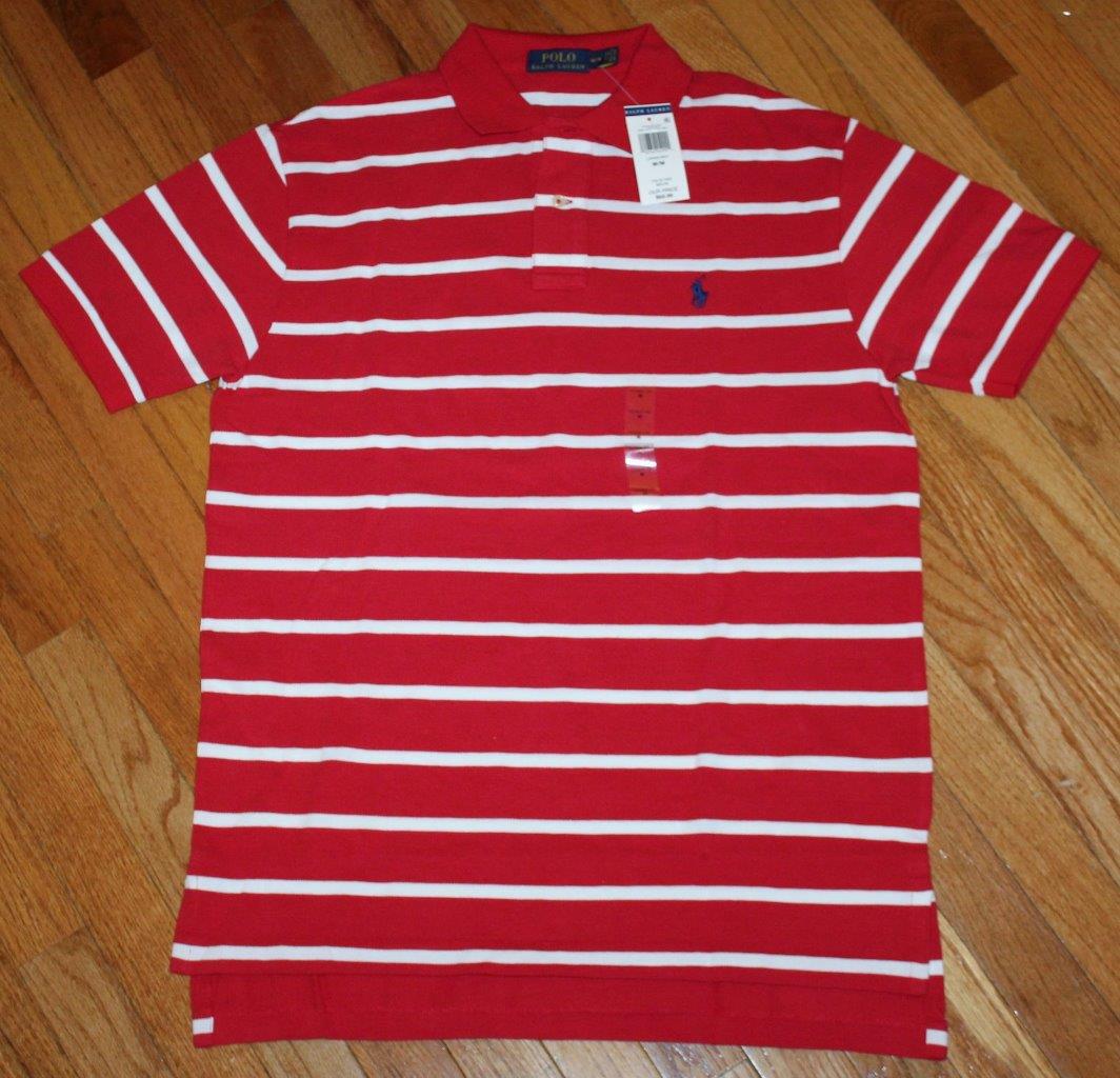ralph lauren red white striped shirt