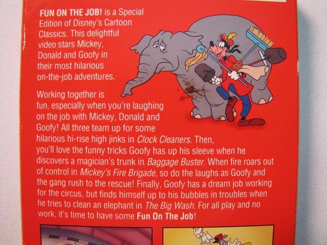 Walt Disney Cartoon Classics Fun On The Job Vhs Video Mickey Goofy